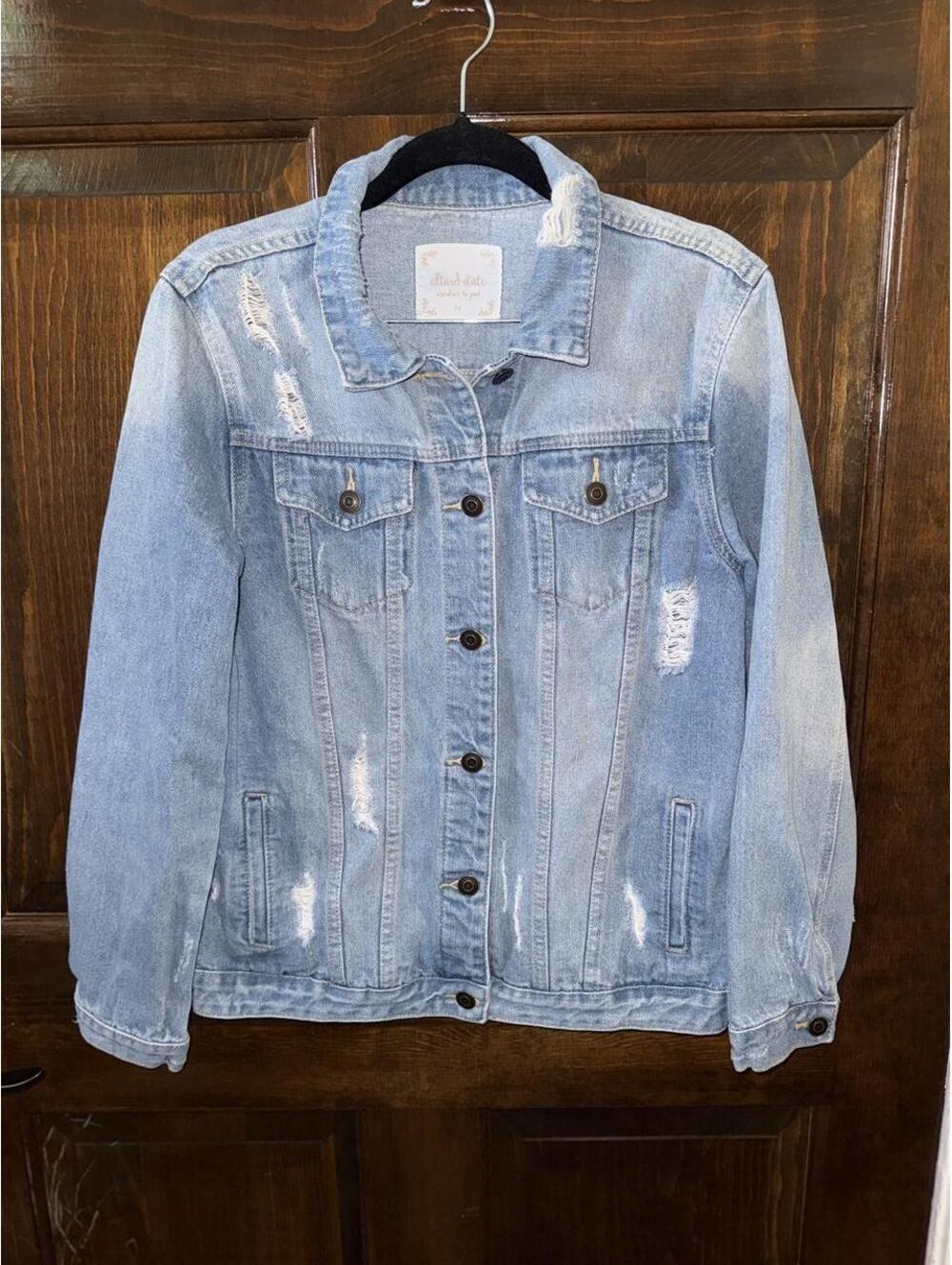 Altar'd State Distressed Denim Trucker Jacket